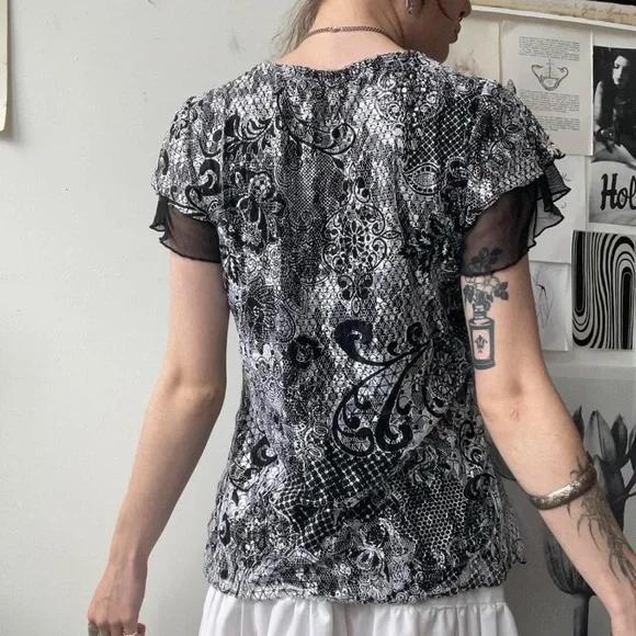 vintage layered lace cardi top - Picture 9 of 9